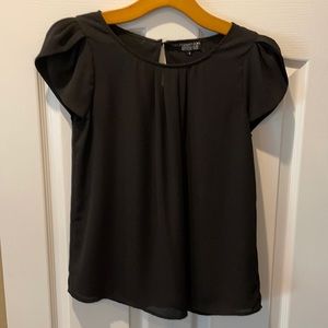 Short Sleeve Black Blouse